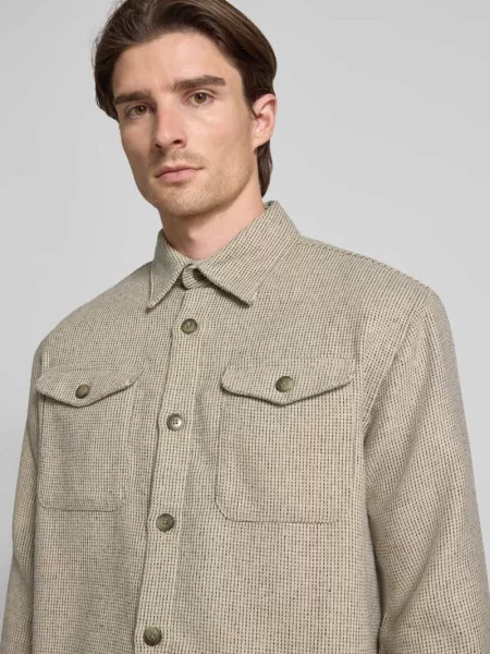 Kurtka koszulowa o kroju regular fit z dodatkiem wełny model ‘LOSEPABLO’ Selected Homme