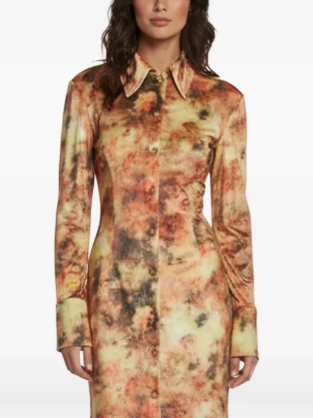 Rochie mini Nanushka cu model floral cu imagine portocaliu