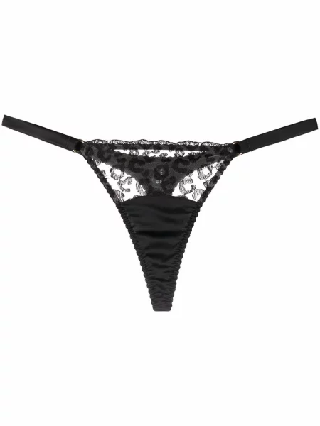 Chiloți tanga Fleur Of England din dantelă negru