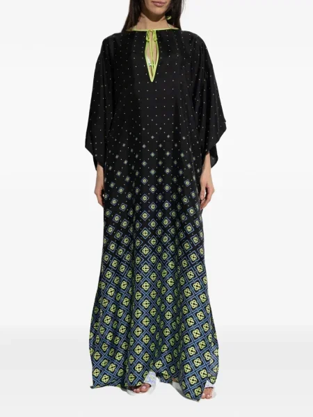 Rochie maxi Casablanca de mătase de costum negru