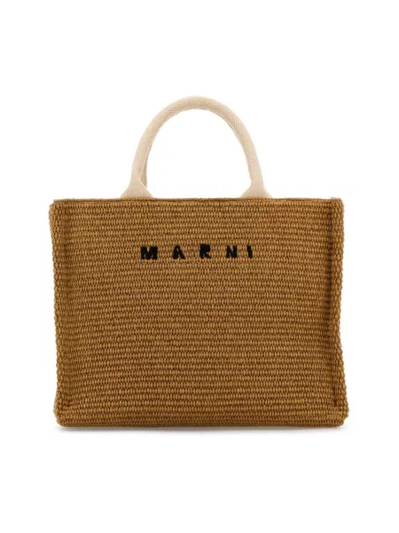 Torba plażowa Marni pleciona brązowa