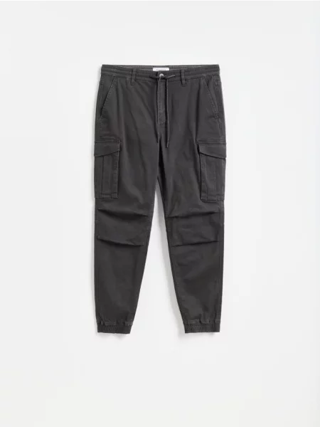 Reserved Pantaloni jogger cargo gri-închis gri
