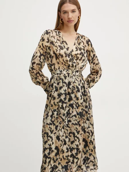Morgan rochie RILOV.F bej midi drept RILOV.F maro