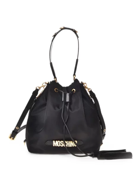 Geantă Moschino cu autograf negru