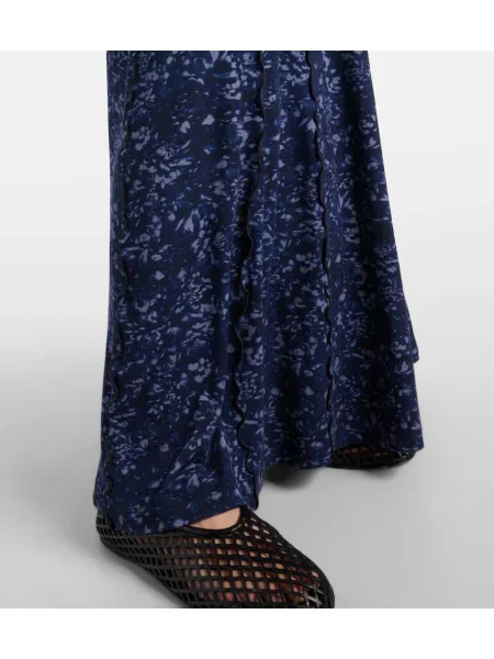 Rochie maxi Proenza Schouler cu imagine din jerseu de costum albastru