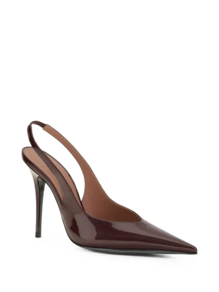 Pantofi cu toc Amina Muaddi slingback maro