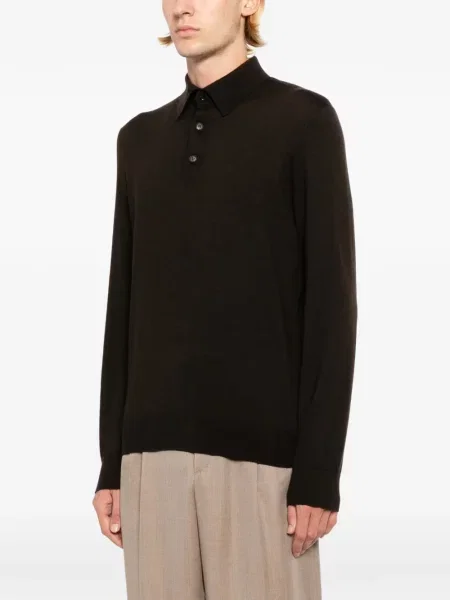 Lung tricou polo Zegna maro