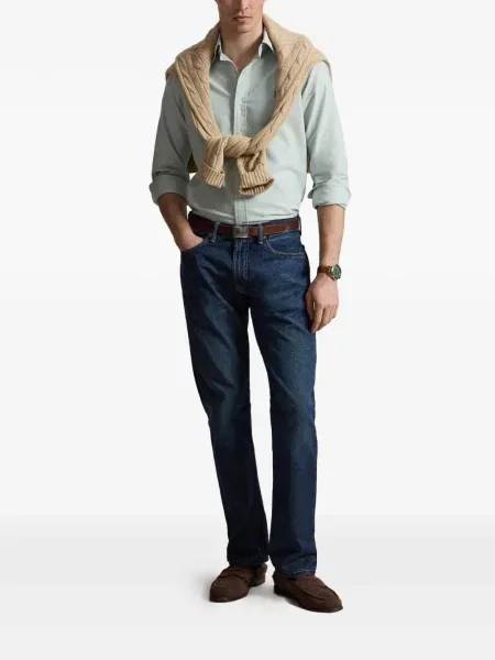 Șosete Polo Ralph Lauren cu model herringbone cu broderie plasă albastru