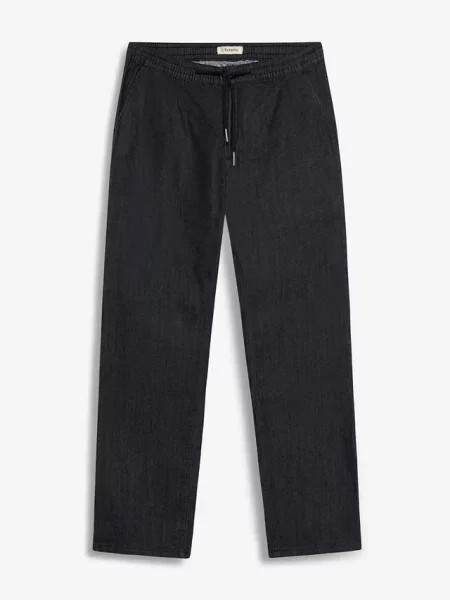 Lekkie jeansy z gumką w talii regular fit straight czarne