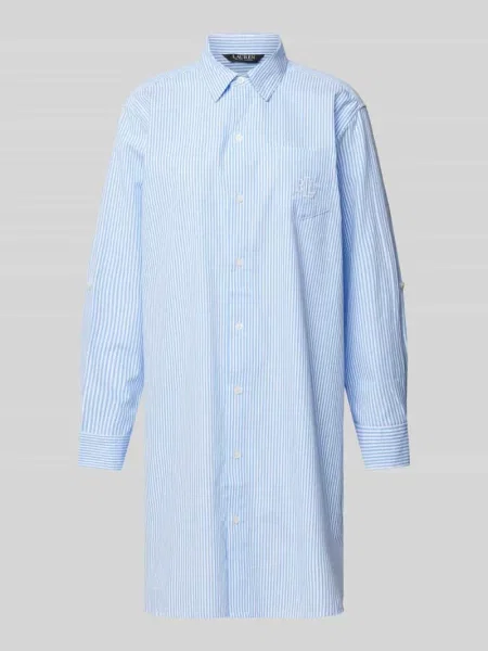 Koszula nocna z kieszenią na piersi Lauren Ralph Lauren niebieska