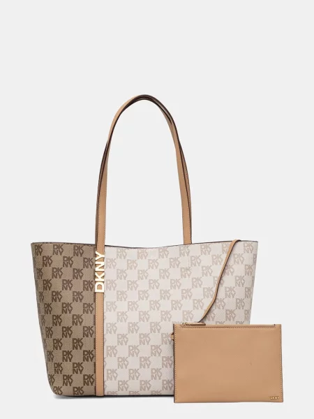 Geanta de piele Dkny din piele bej