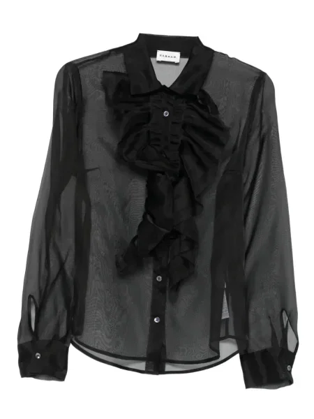 Bluză P.a.r.o.s.h. de mătase cu volane negru