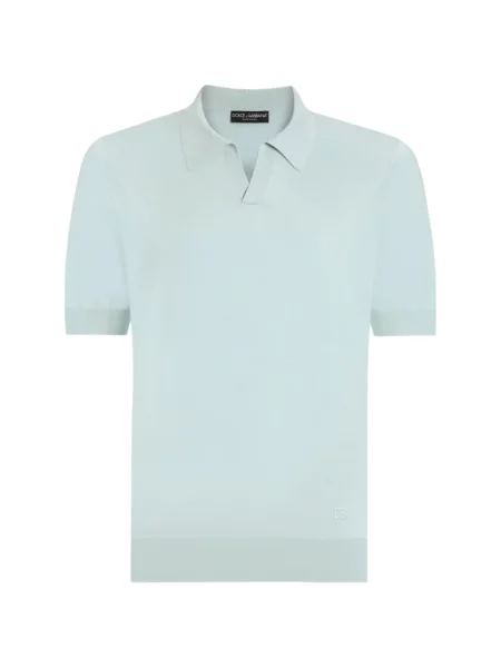 Tricou polo Dolce & Gabbana de mătase verde