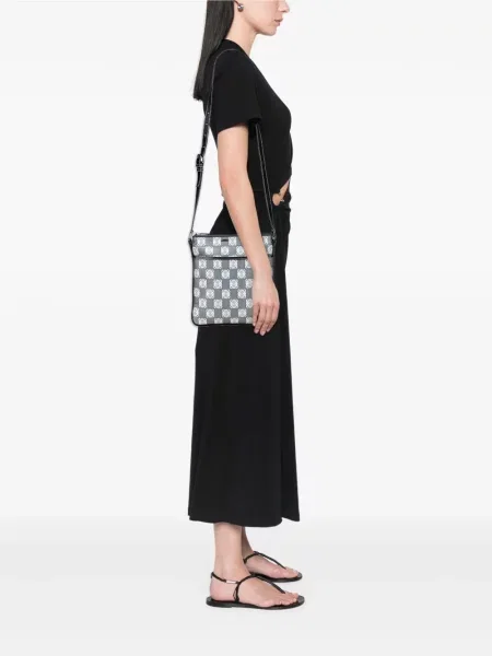 Plátěná crossbody kabelka Loewe Pre-owned šedá