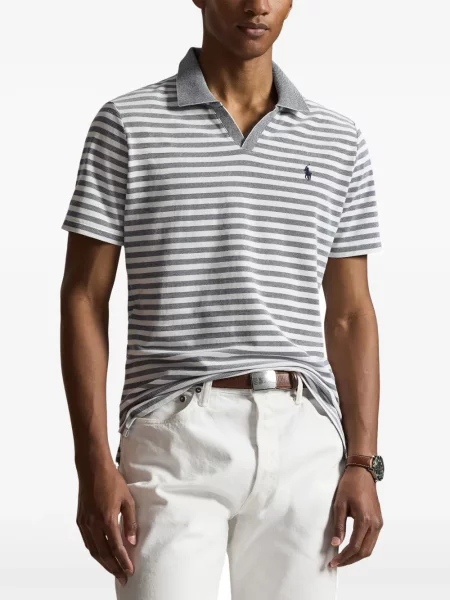 Tricou polo Polo Ralph Lauren cu glugă cu blană cu broderie roșu