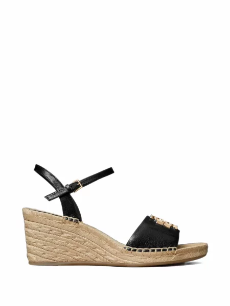 Espadrilky Tory Burch na klínovém podpatku černé