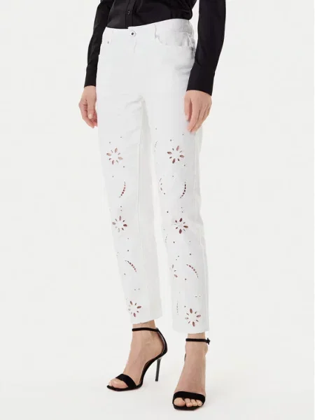 Morgan Jeansy Straight Fit biały