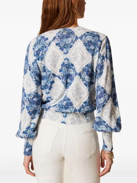 Top Twinset cu model floral albastru