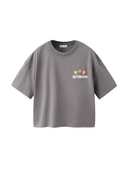 MANGO KIDS Tricou CONCERT metalic gri