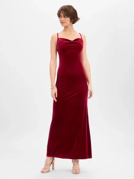 Lipsy sukienka wieczorowa Kobiety Sztuczne włókno jednolity 34 czerwony