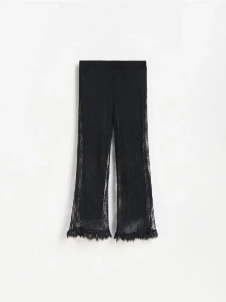 Reserved Pantaloni în două straturi cu dantelă negru