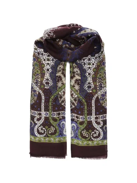 Fular Al Duca D’aosta 1902 cu imagine cu model paisley maro