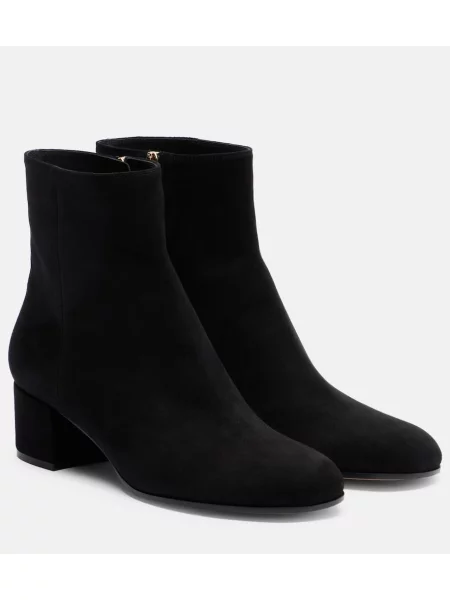 Cizme scurte Gianvito Rossi din piele de căprioară negru