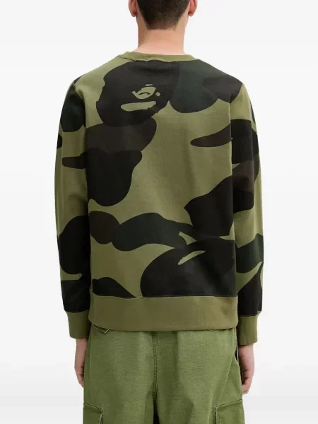 Hanorac A Bathing Ape® cu imagine cu model camuflaj verde