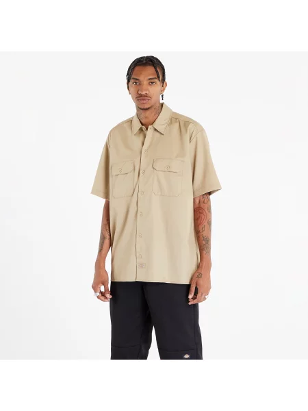 Риза Dickies мъжка със стандартна кройка с класическа яка зелено