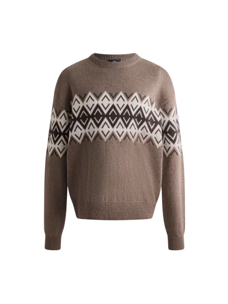 Sweter Fusalp wełniany brązowy