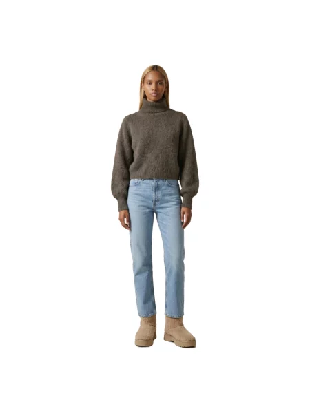Sweter American Dreams wełniany szary