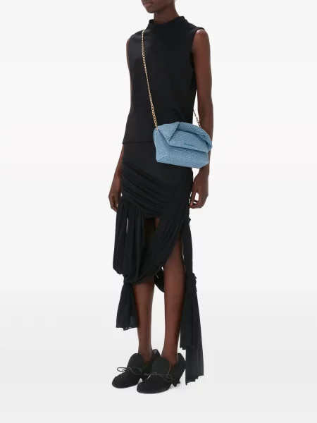 Drapiruotas apvynioti midi sijonas Jw Anderson iki kelių juoda