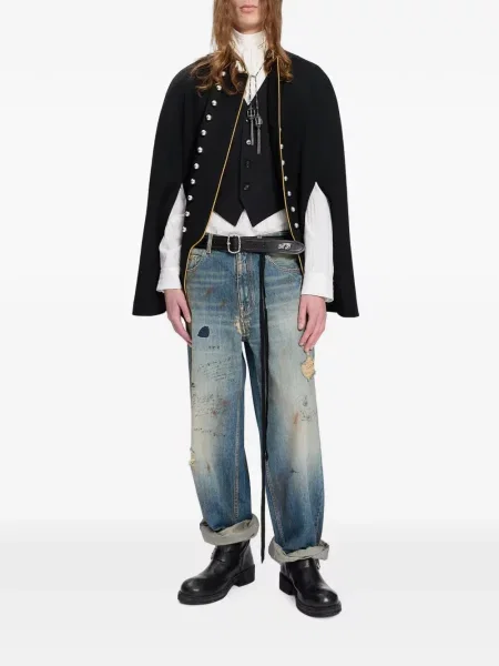 Geacă Ann Demeulemeester cu două rânduri de nasturi negru