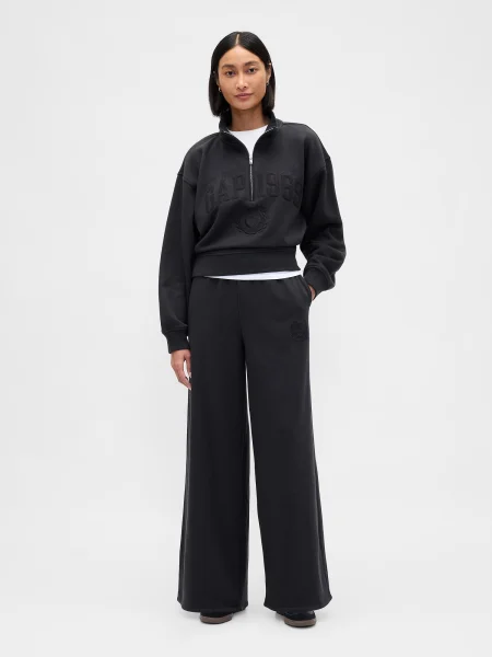 Spodnie dresowe Gap z wysoką talią czarne