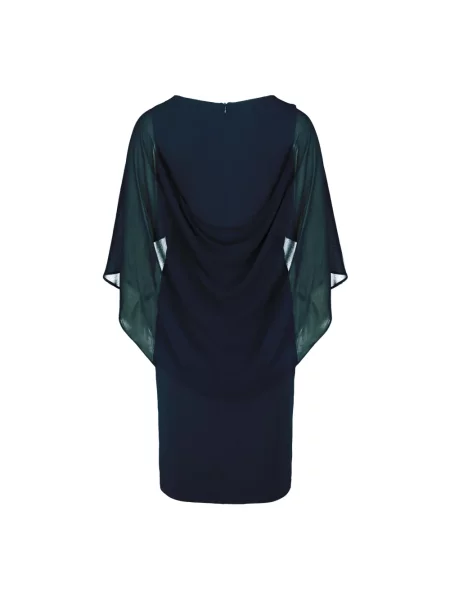 Sukienka koktajlowa o długości do kolan z okrągłym dekoltem Vera Mont niebieska