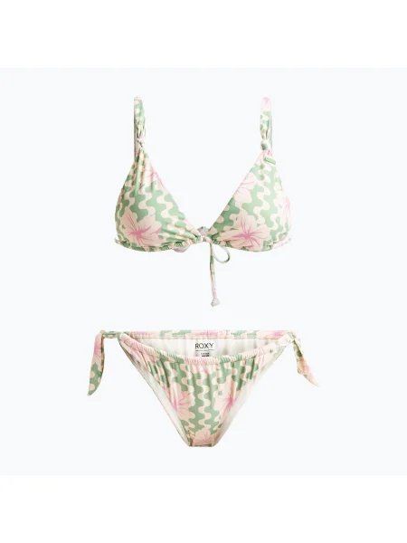 Dámske dvojdielne plavky ROXY Hibiscus Daze Elongated Tri basil party waves yw