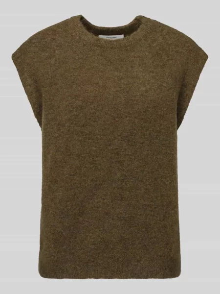 Bezrękawnik o kroju relaxed fit z mieszanki wełny model LULU' Selected oliwkowa