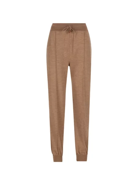 Pantaloni Loro Piana alergare cu cordon maro