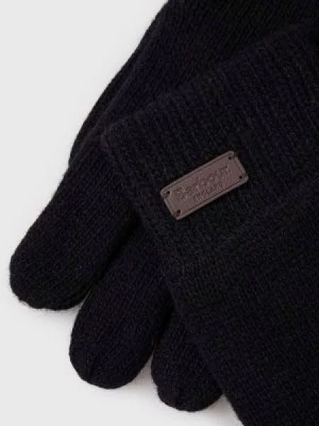 Barbour rękawiczki wełniane Carlton czarny