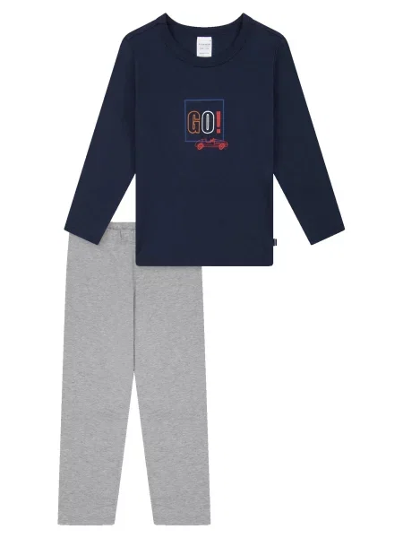 SCHIESSER Pyžamo Nightwear tmavě modrá / světle / červená šedá