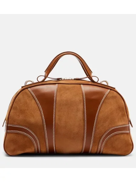 Geanta de piele Dries Van Noten din piele de căprioară maro