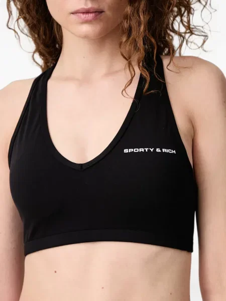 Спортен сутиен Sporty & Rich с принт черно