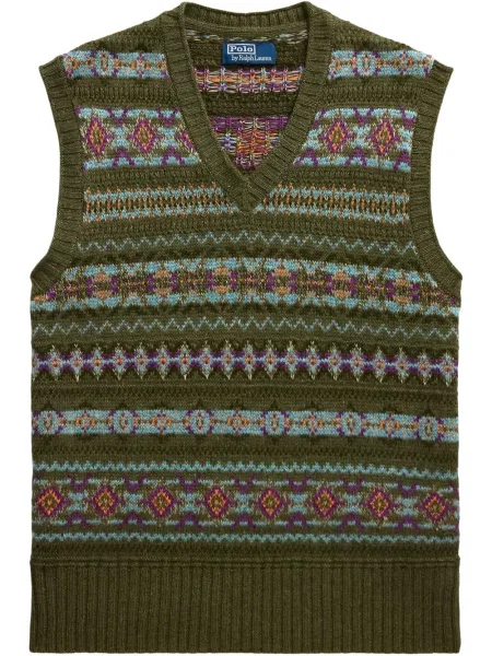 Șapcă Polo Ralph Lauren cu dungi din fleece verde