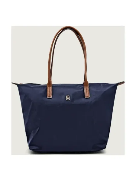 Táska Tommy Hilfiger Popette Tote Sötétkék kék