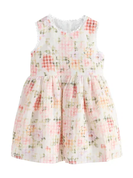 Next Rochie verde / rosé / roșu pastel alb