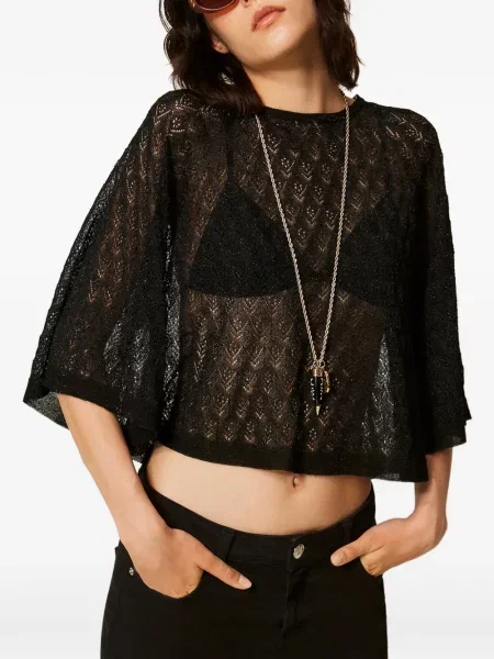 Decupat pulover Twinset negru