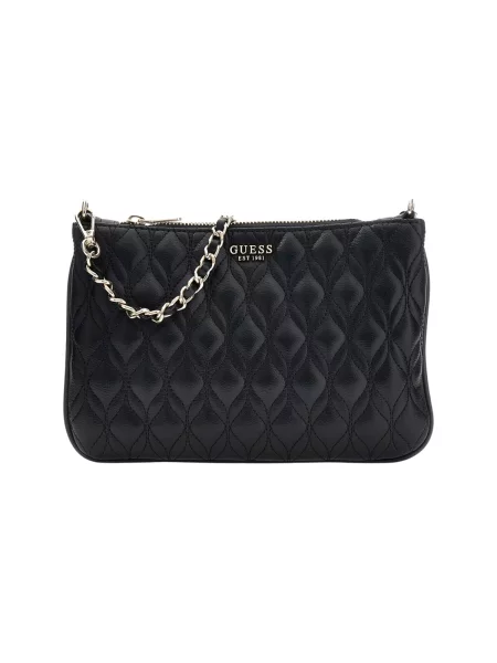 Lapos talpú steppelt kézitáska Guess fekete