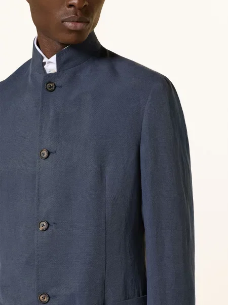 Eleventy Sako Slim Fit S Lnem tmavě modrá