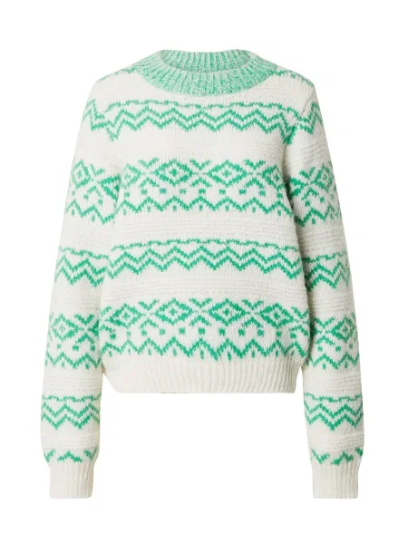 TOPSHOP Sveter zelená / ako vlna biela