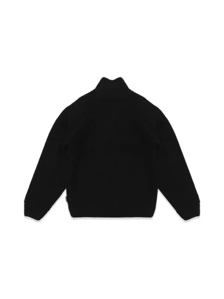 Kardigan Carhartt Wip z wysokim kołnierzem wełniany czarny